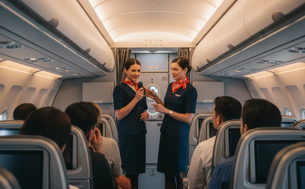 Cabin crew emergency procedures for Flight 6469