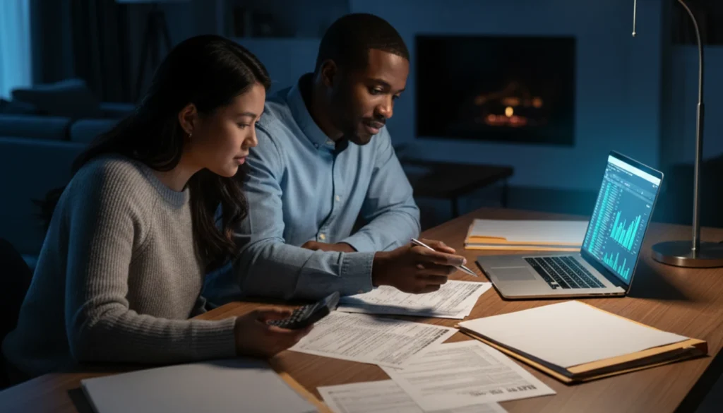 family reviewing documents to maximize your tax refund