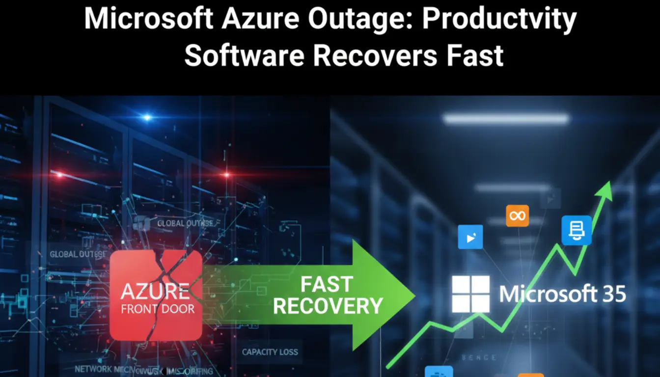 Microsoft Azure outage status page showing service disruption