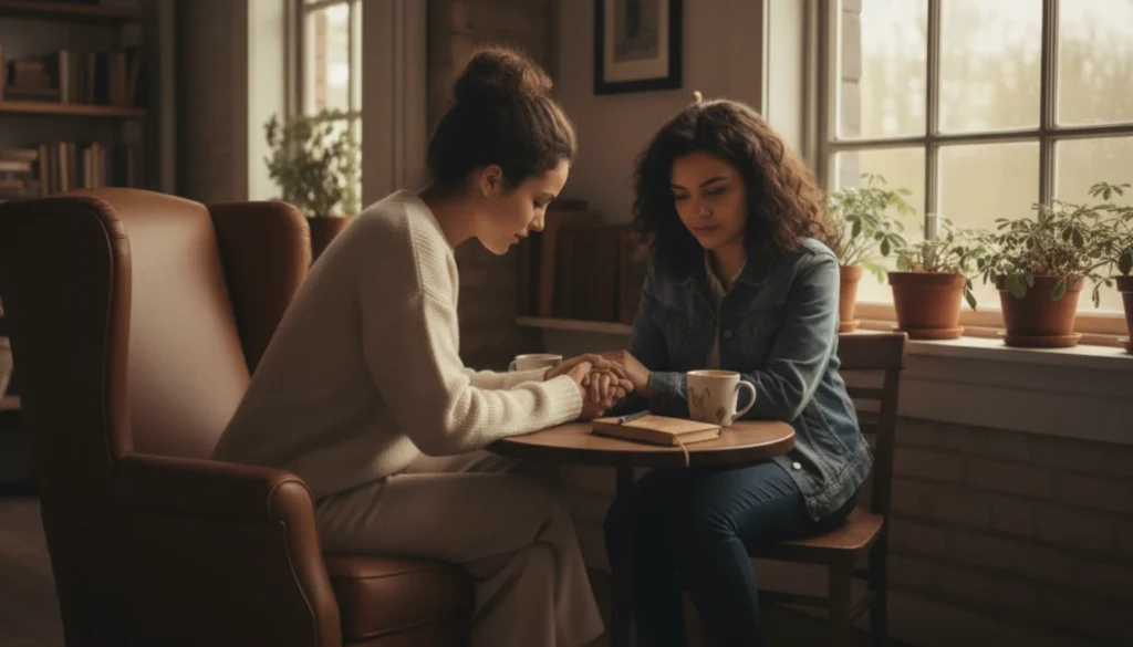 talking about mental health with a friend