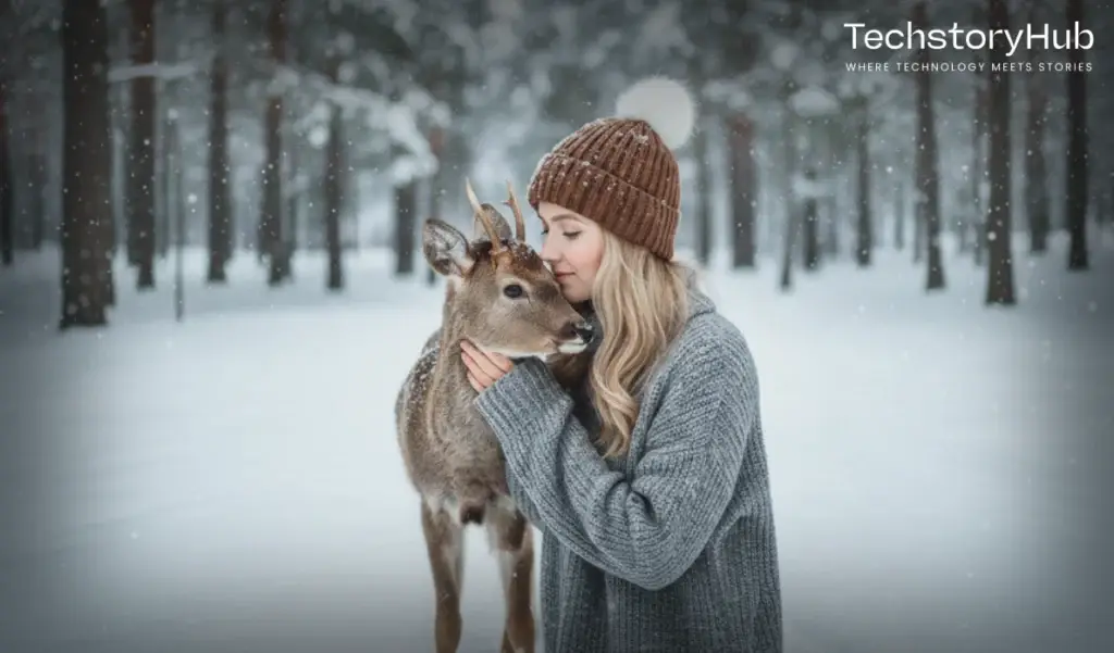 Gentle Moment with Deer - nano banana gemini