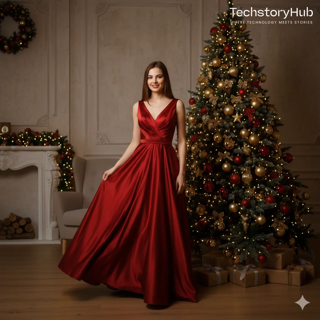 Elegant Christmas Gown – Luxury Indoor Shoot