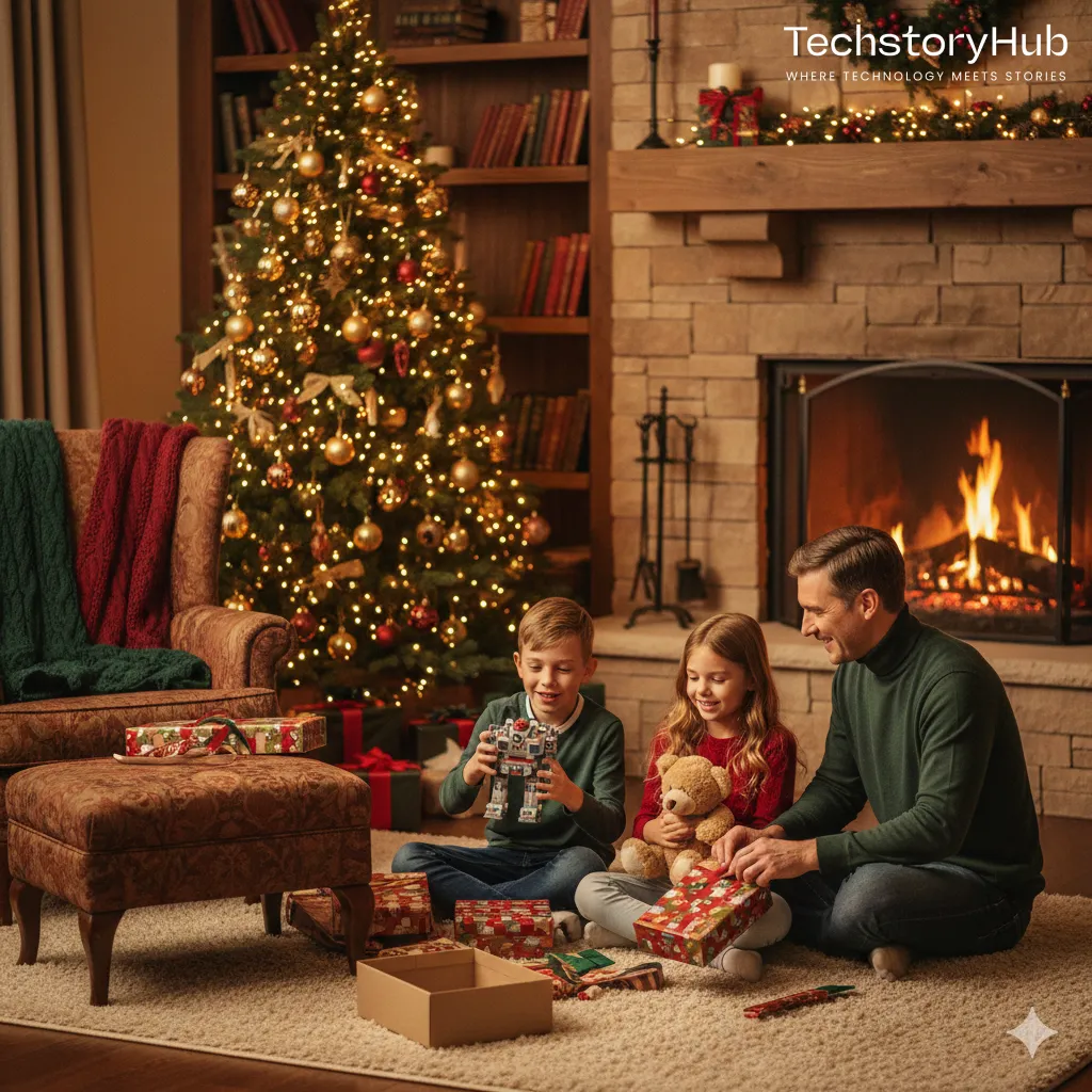 Cozy Family Christmas Morning Photo