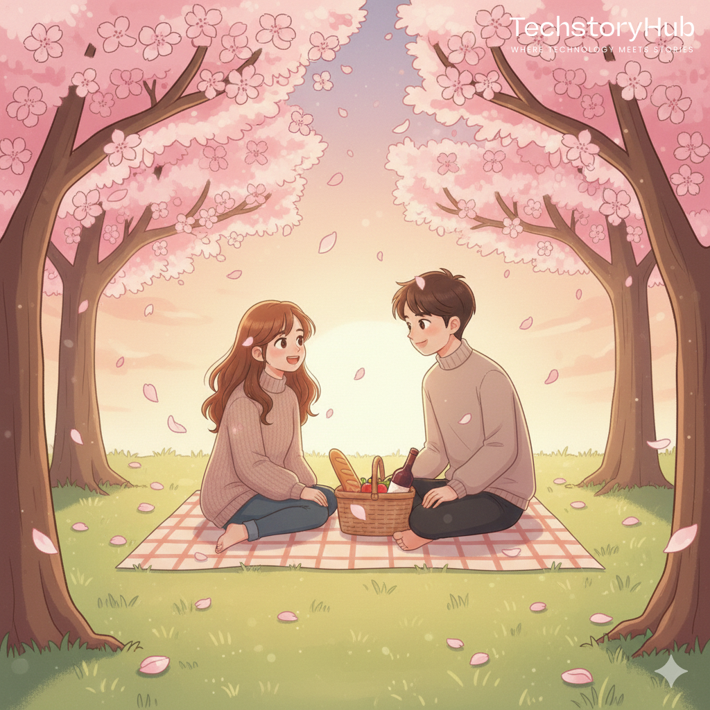 Picnic Under Cherry Blossom Trees – Falling Petals